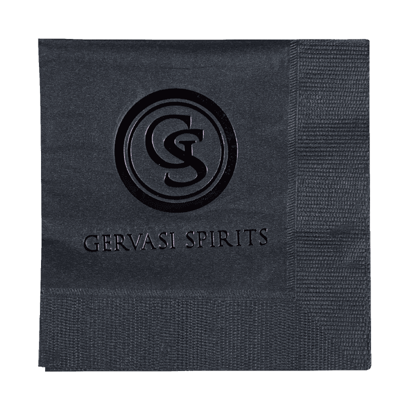 25x25 kiváló minőségű fekete szalvéták forró bélyegzéssel SJ4302